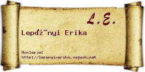 Lepényi Erika névjegykártya